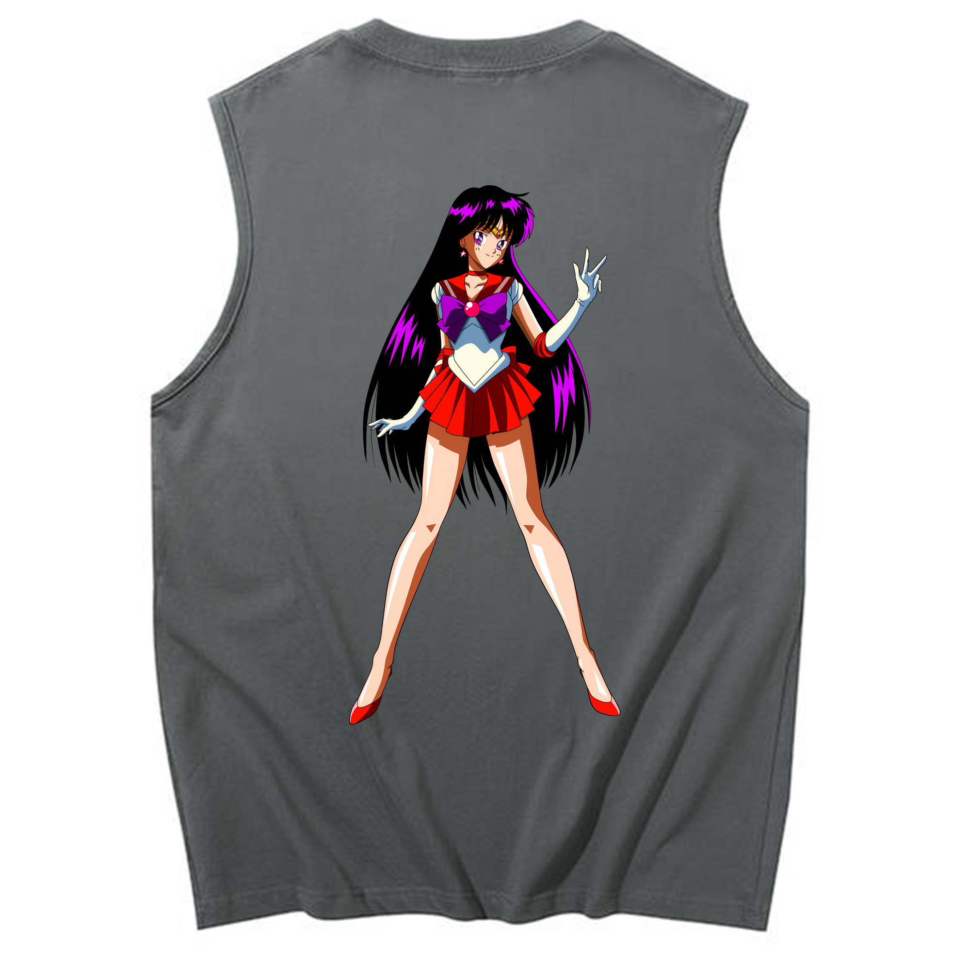 （画像用） 美少女戦士セーラームーン 火野レイ ひの レイ Sailor Moon Hino Rei （セーラーマーズ,Sailor Mars） コットン100％タンクトップ（背面プリント）